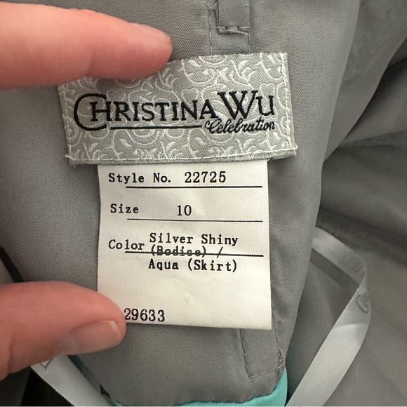 Christina Wu Celebrations Aqua Bridesmaid Dress - Picture 3 of 6